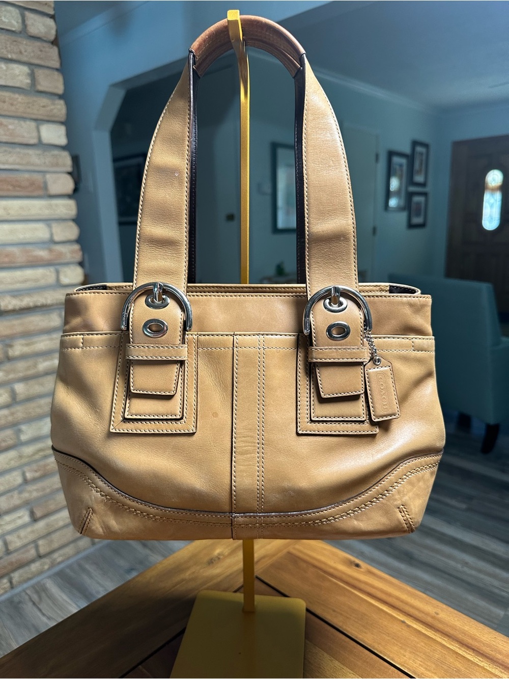 Coach Tan  Glove Tanned Leather Soho Shoulder Bag with Silver Hardware